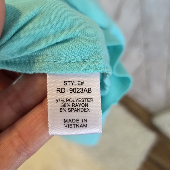 Zenana Outfitters Turquoise Short-Sleeve Midi Dress with Ruffle Hem - Picture 6 of 7